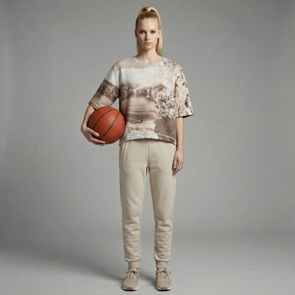 BCBGMAXAZRIA Oversized Printed Sweatshirt Top Structured Fabric Oversized Fit - Picture 2 of 11